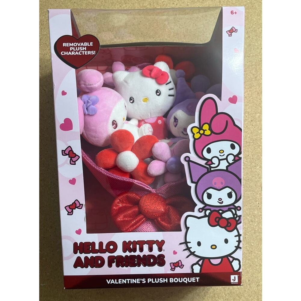 NIB Hello Kitty and Friends - 12in Plush Valentine's Day Bouquet - 9 Plushes